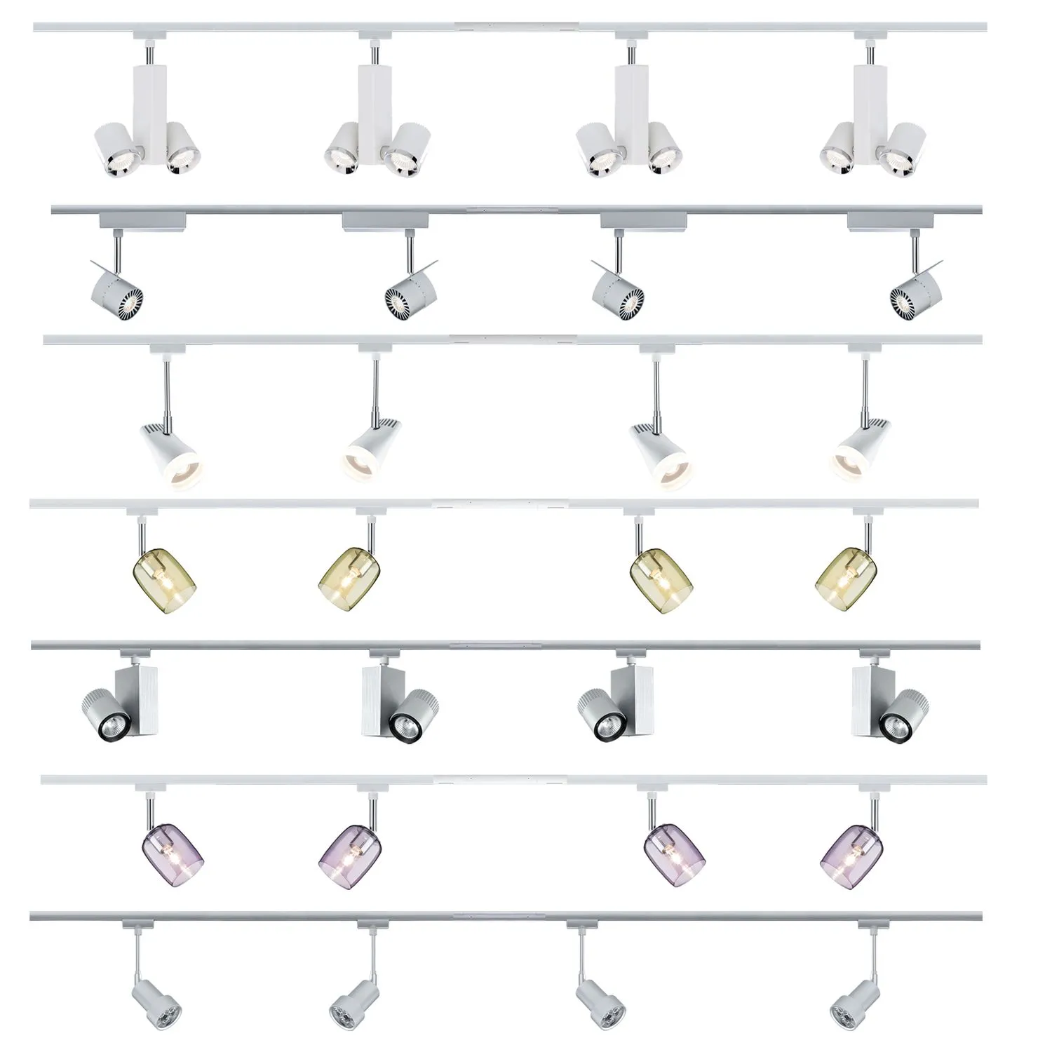 Paulmann U-Rail Komplett Set 4 Spots wählbar Blossom TecLED chrom matt oder weiss