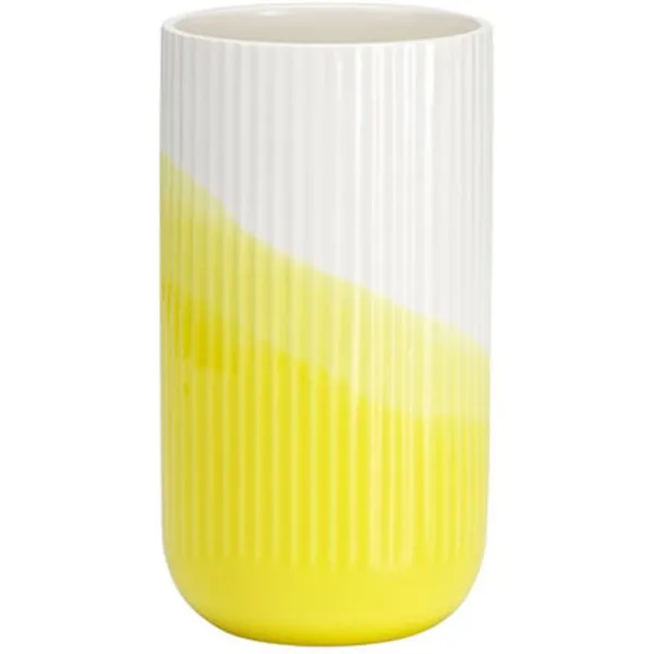 Vitra Vase Herringbone Geriffelt Gelb
