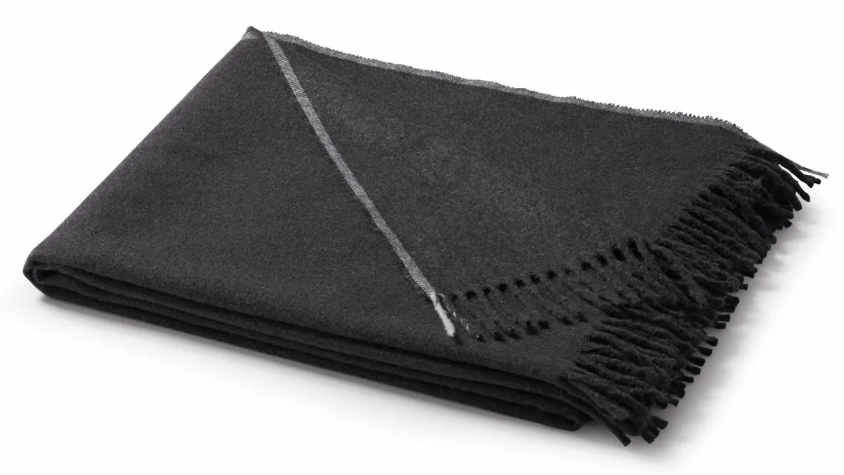 Biederlack Sofadecke Grau | Schwarz | Natur ca. 130 x 170 cm