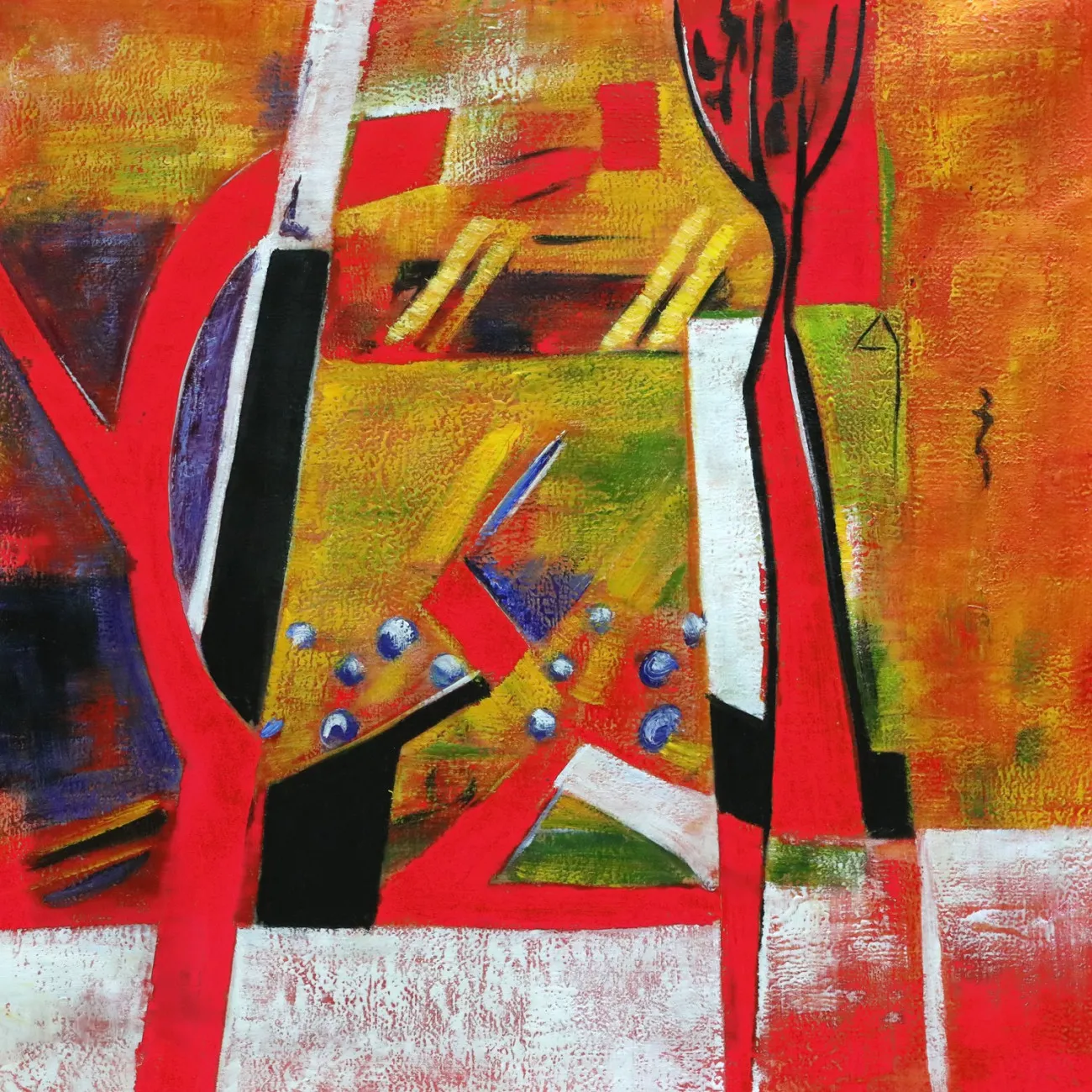 Abstraktes Gemälde Pfau