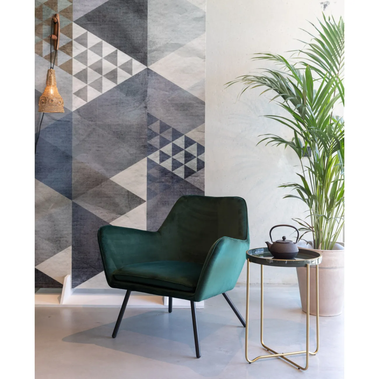 ALABAMA - Bequemer Wohnzimmersessel aus Samt, grün