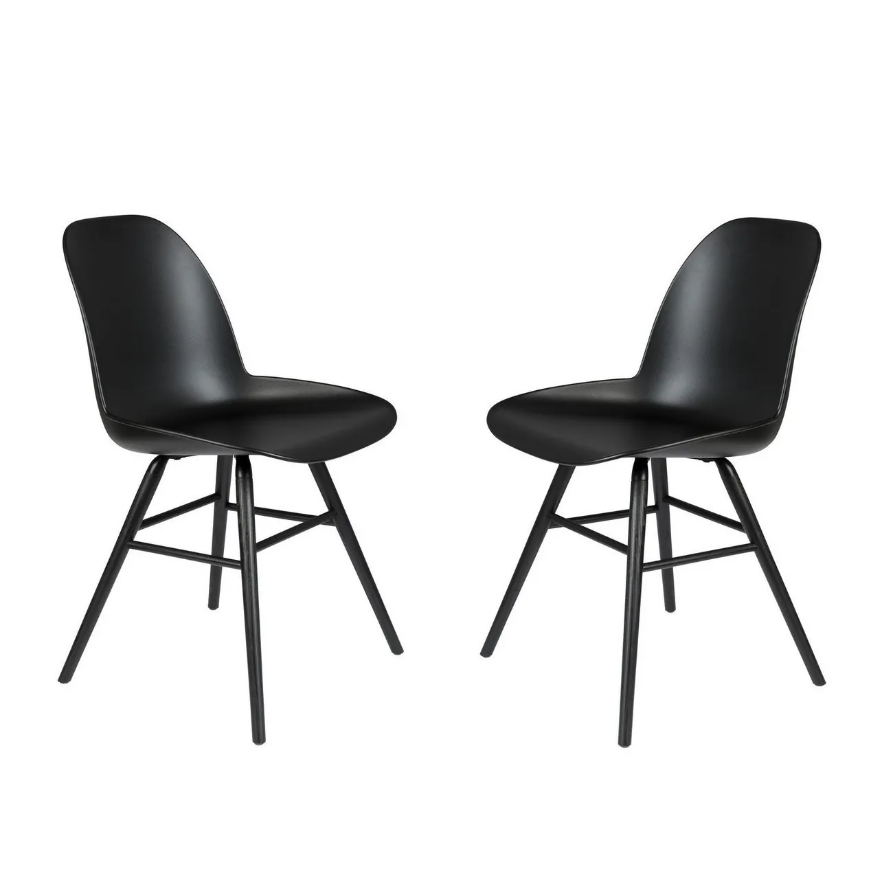 ALBERT KUIP - 2 Stühle aus Harz und Holz mit schwarzen Beinen