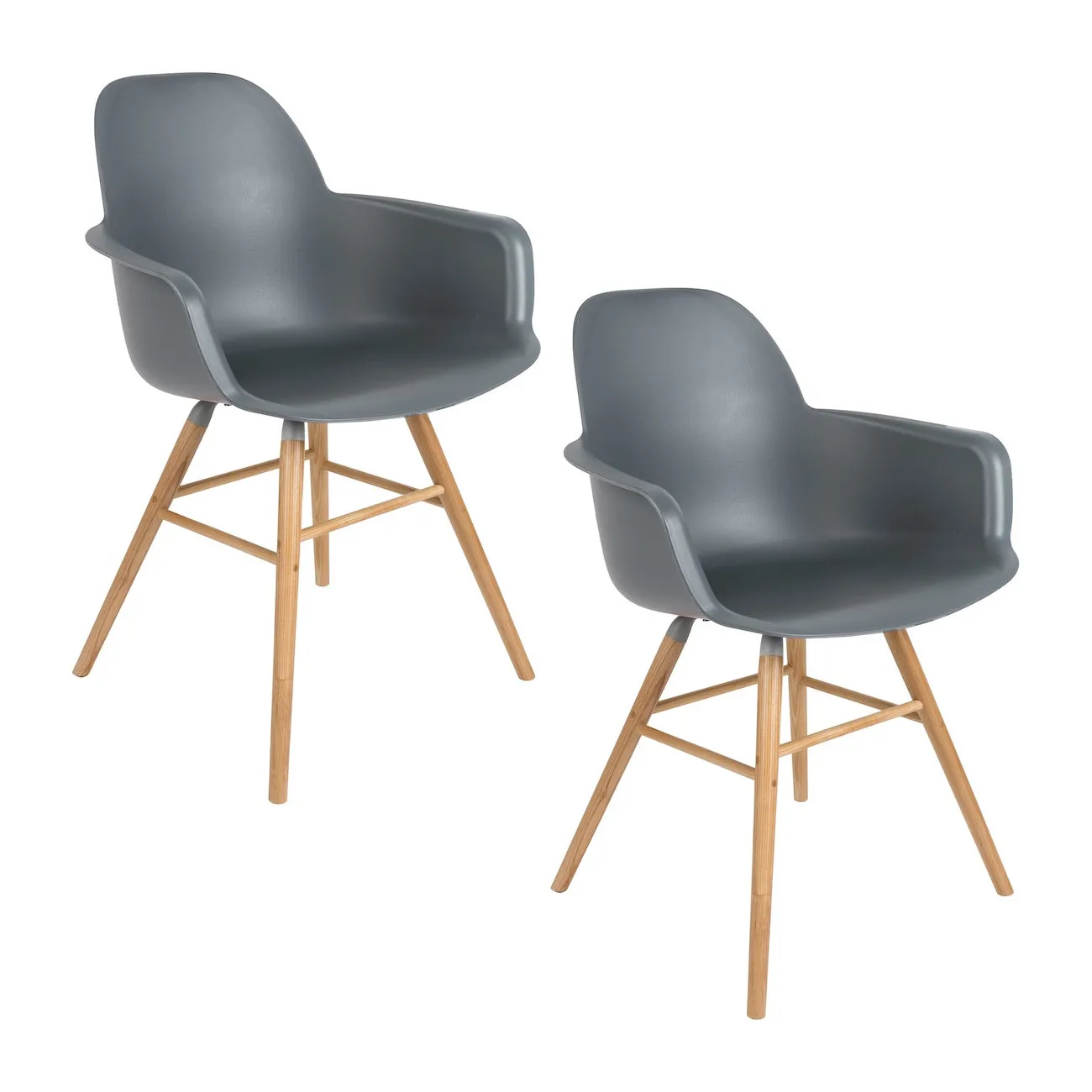 ALBERT KUIP - 2er-Set Tischsessel dunkelgrau