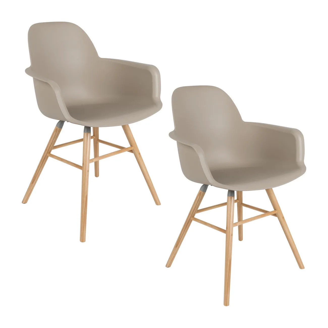 ALBERT KUIP - 2er-Set Tischsessel taupe