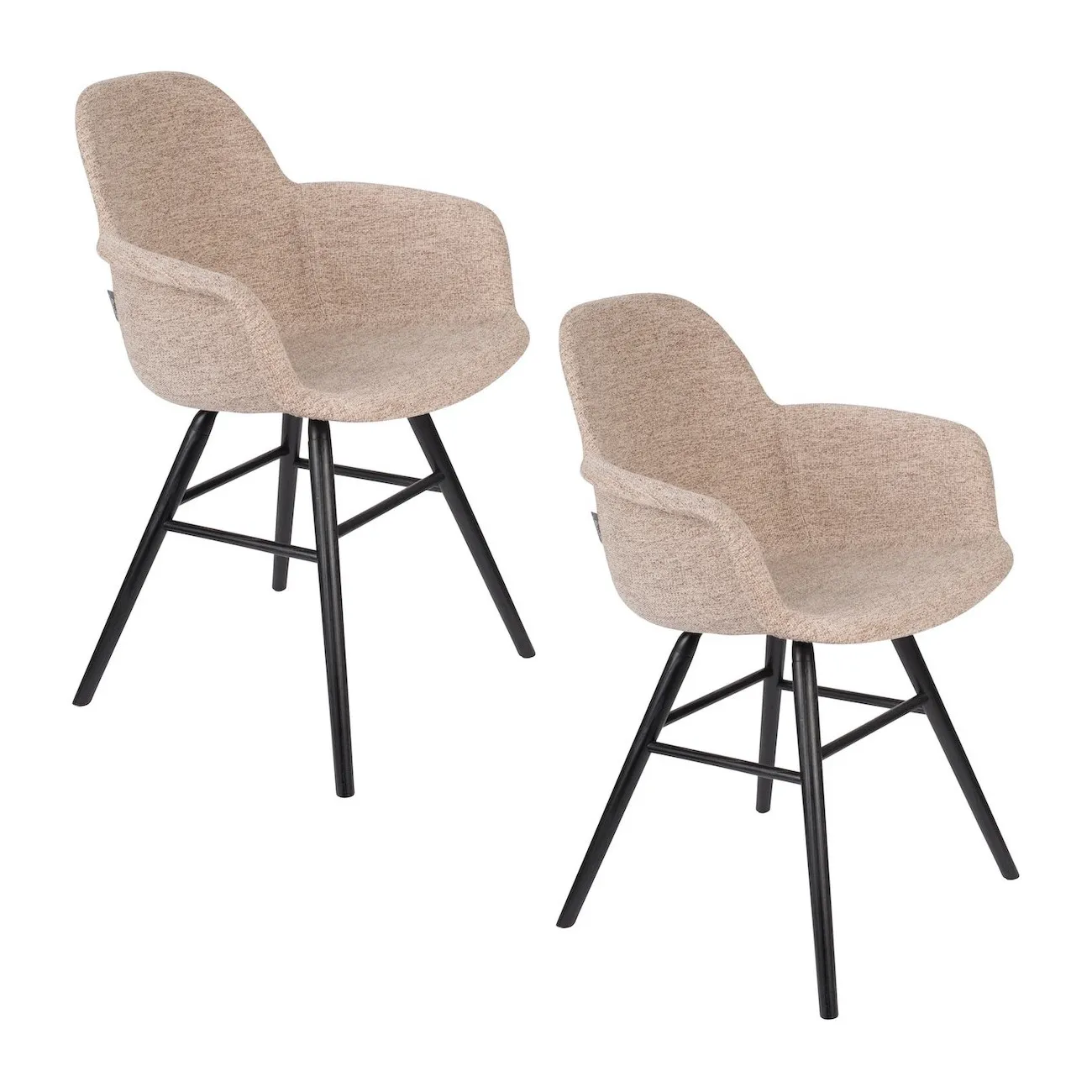 ALBERT KUIP SOFT - 2er-Set Tischsessel aus beigem Stoff