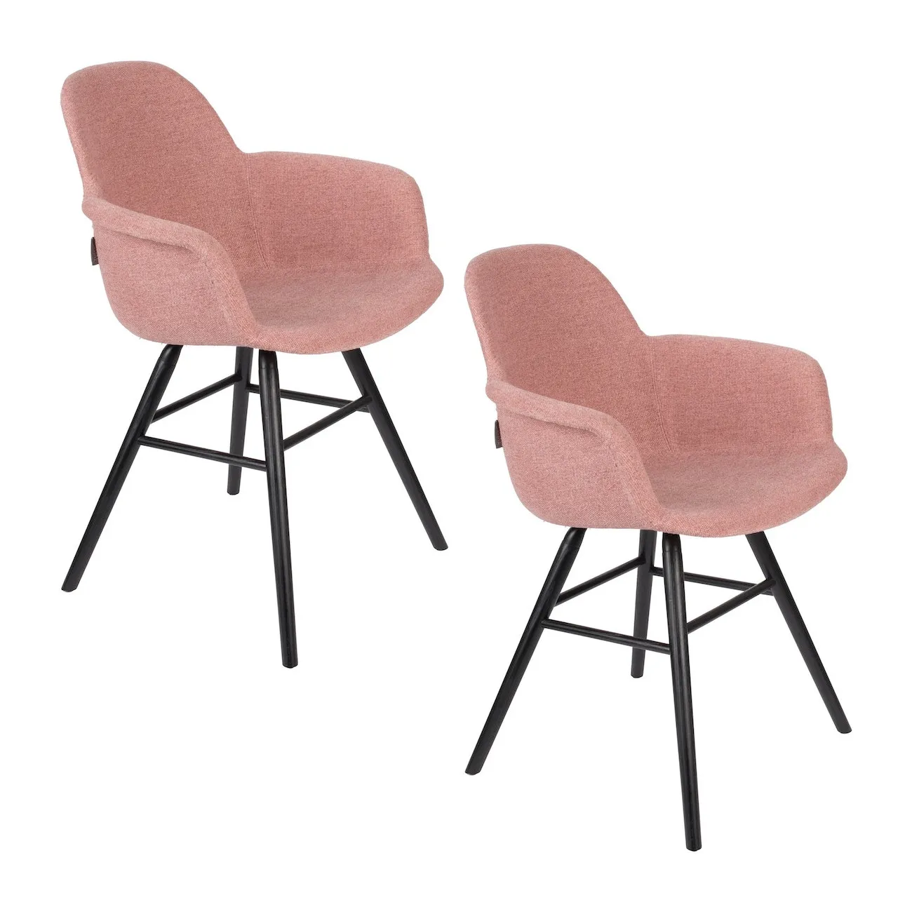 ALBERT KUIP SOFT - 2er-Set Tischsessel aus rosa Stoff