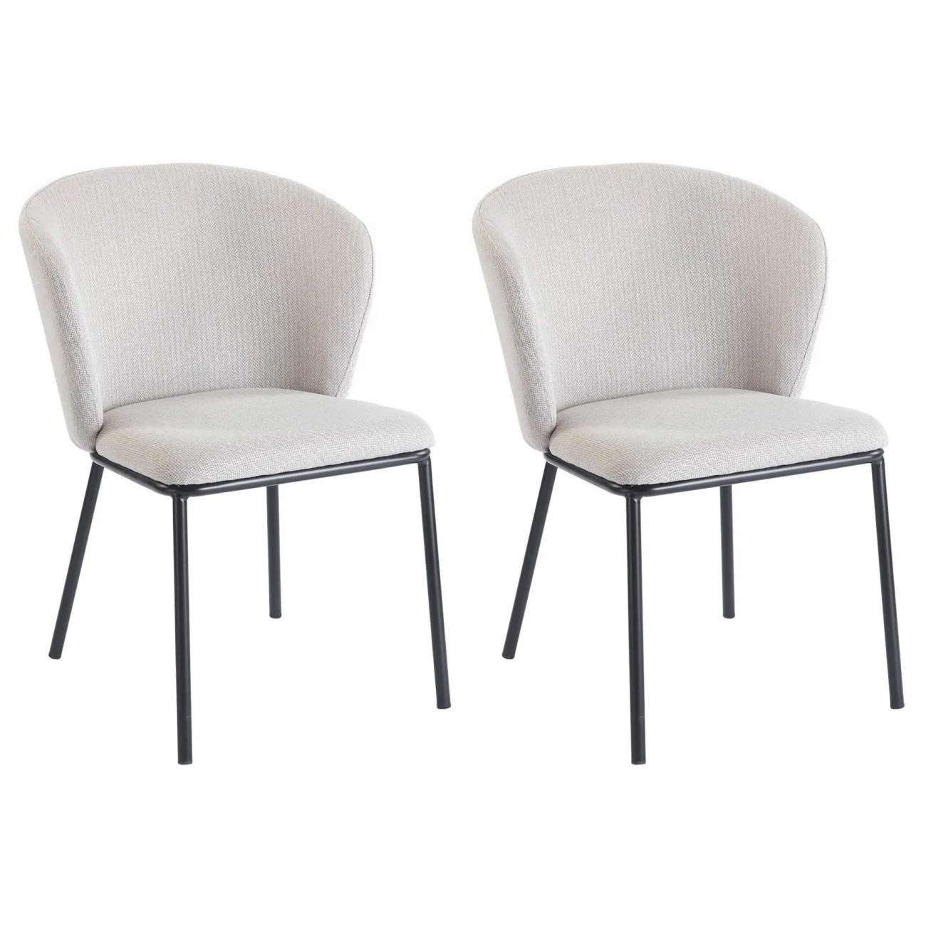 ALINE - Lot 2 Esszimmerstühle Stoff beige