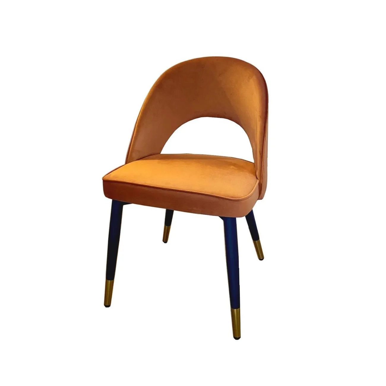 ARDEC - Esszimmerstuhl aus Samt, orange