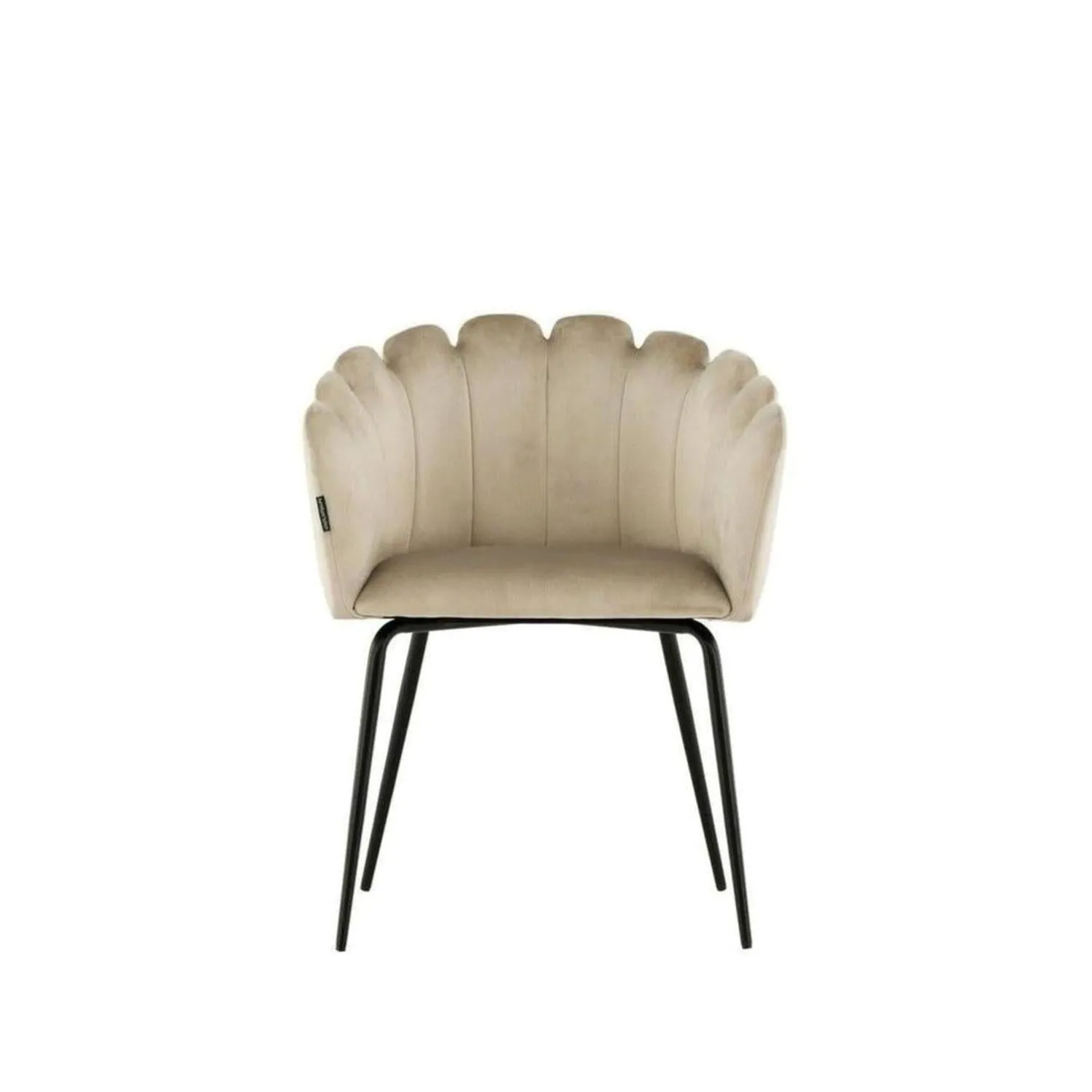 Armlehnenstuhl Limhamn aus Samt - Beige