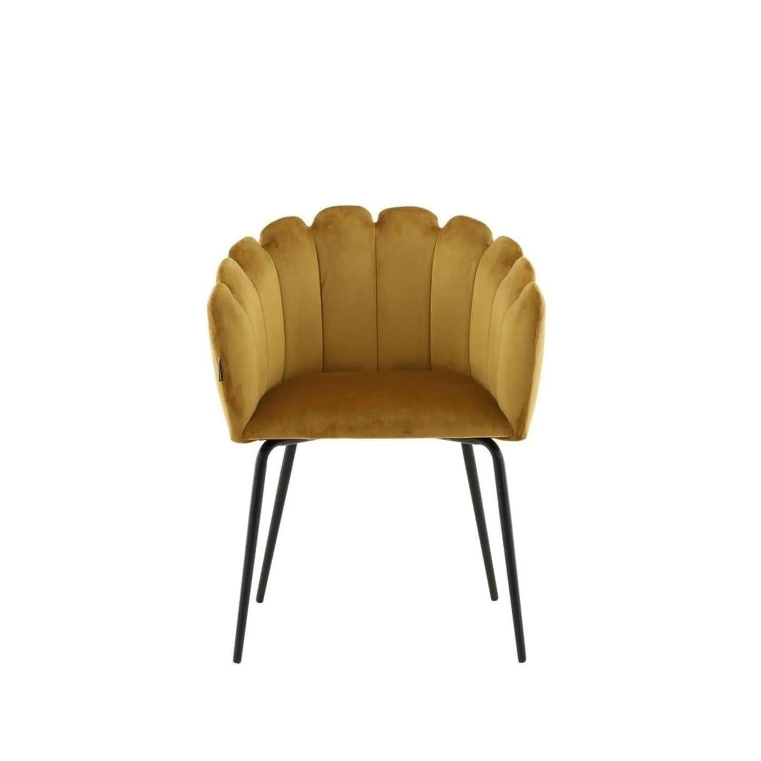Armlehnenstuhl Limhamn aus Samt - Gelb