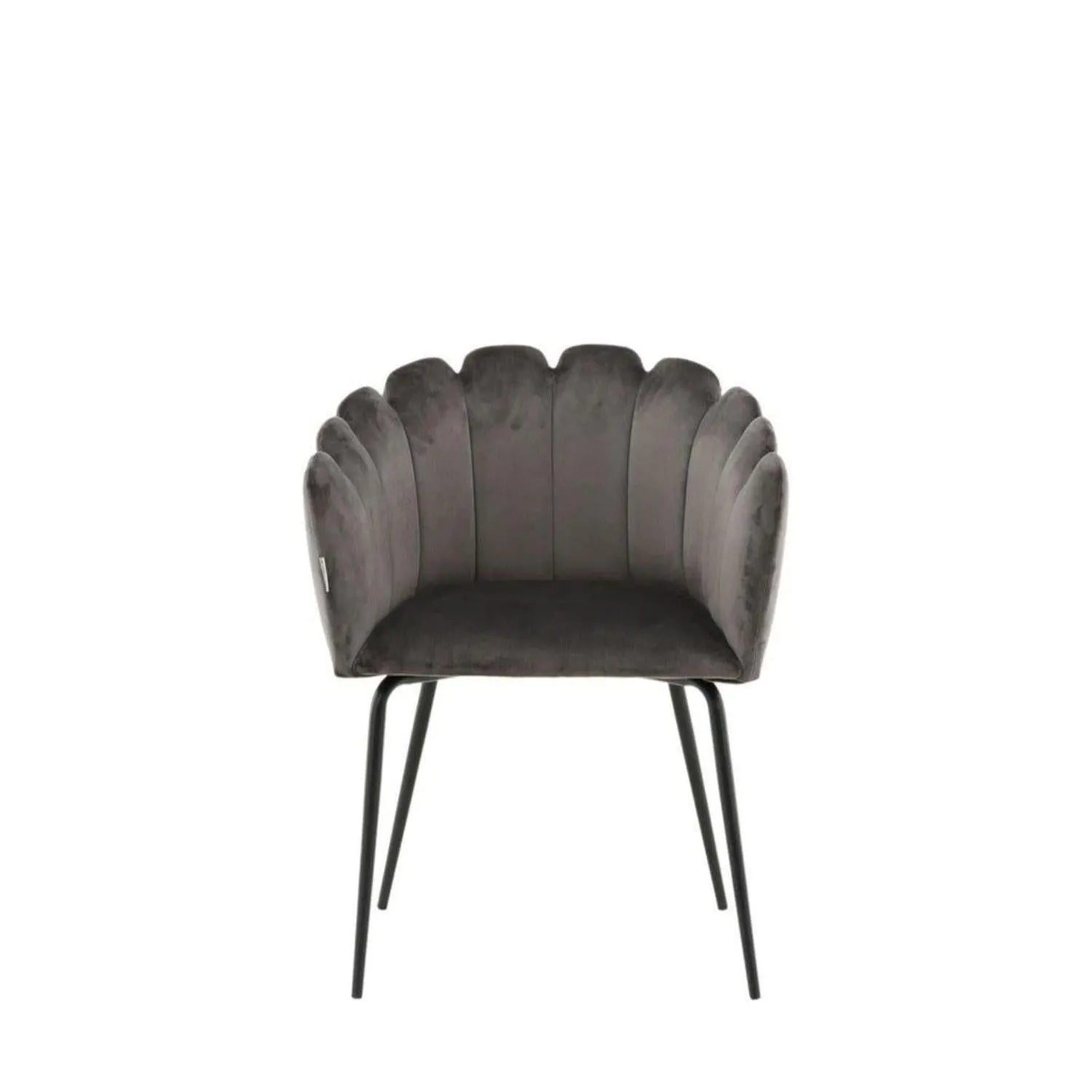 Armlehnenstuhl Limhamn aus Samt - Grau