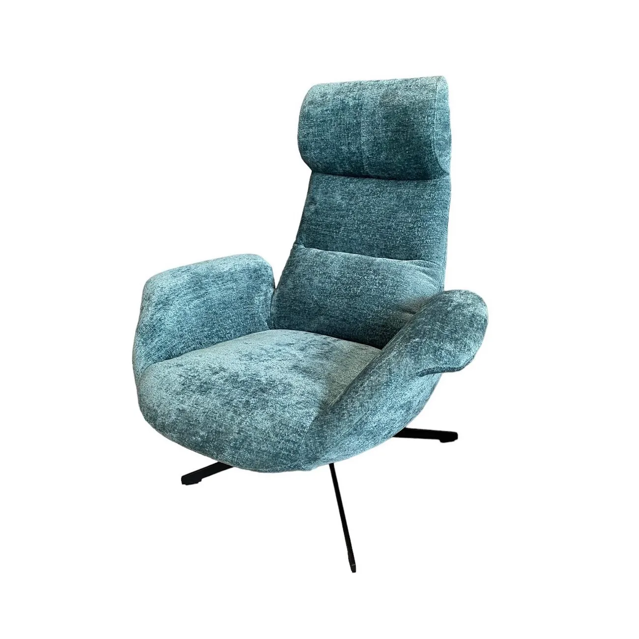 ASTI - Drehsessel aus Samt, blau