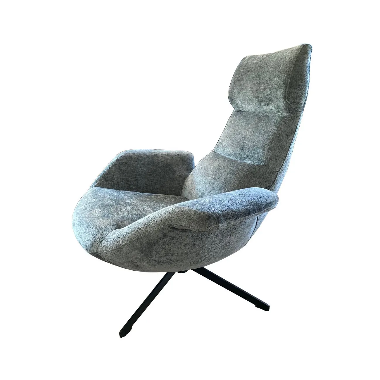 ASTI - Drehsessel aus grauem Samt