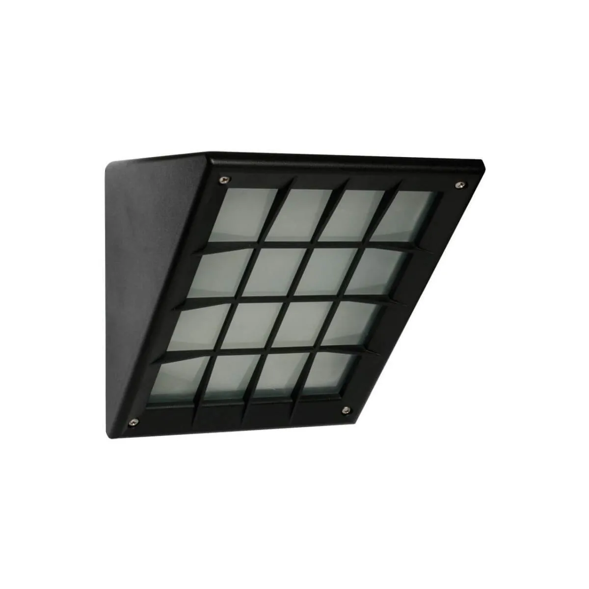 Außenwandleuchte Kunststoff schwarz Glasscheibe matt Dreieckform E27