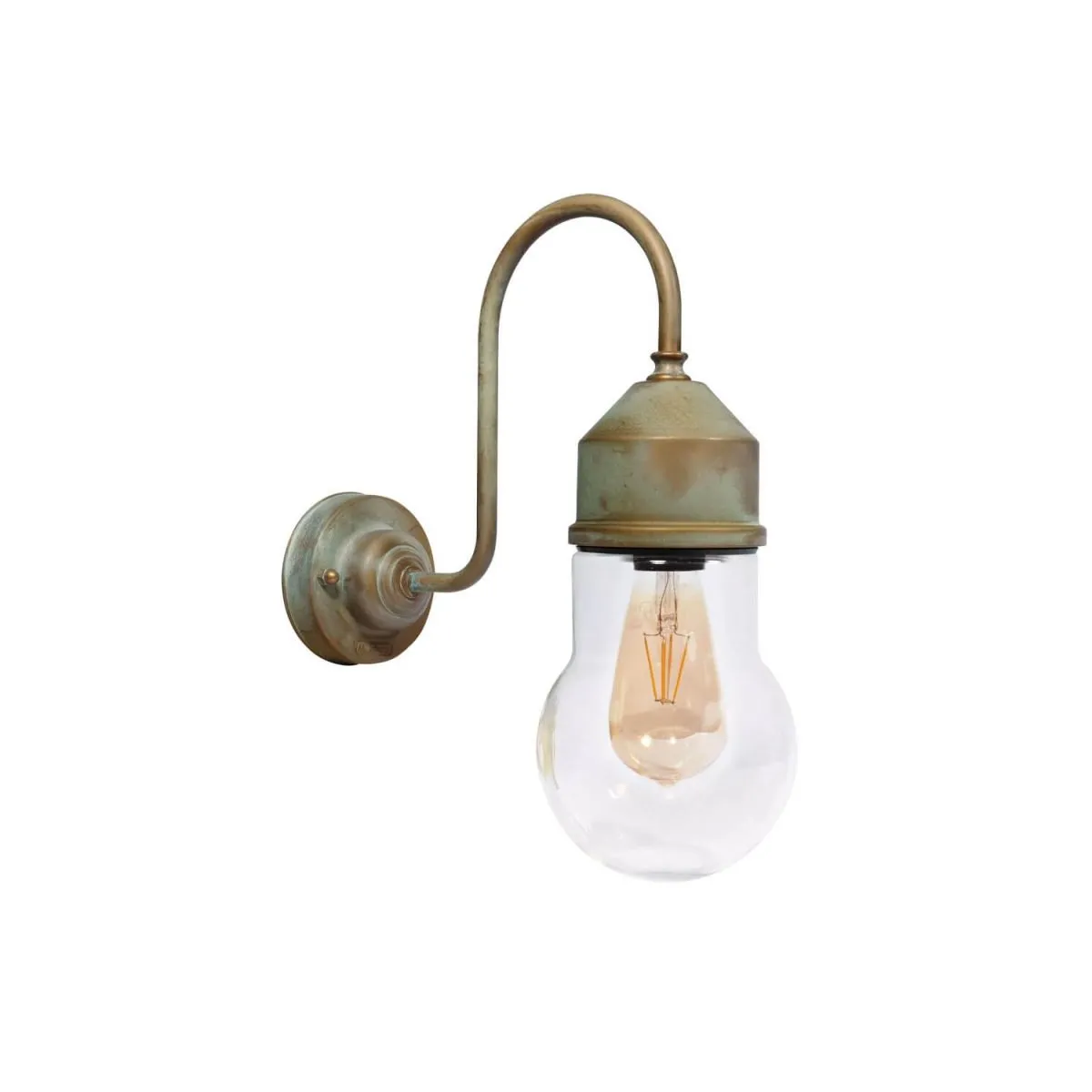 Außenwandleuchte Moretti Luce Darsili Altmessingguss Glas