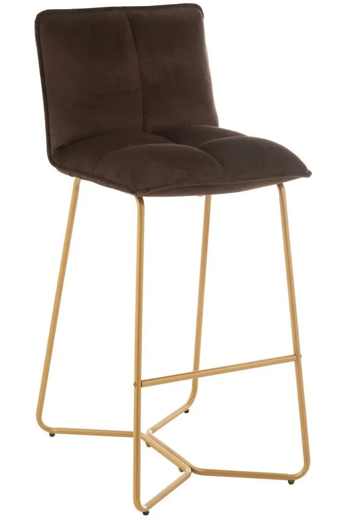Stone Bar Chair Metal/Dark Brown Textile