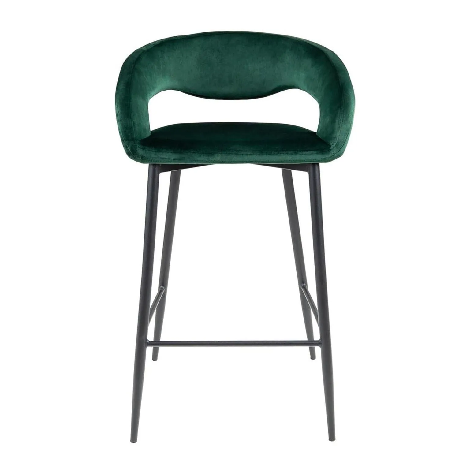 Barhocker Lenn aus Samt - Dunkelgrün