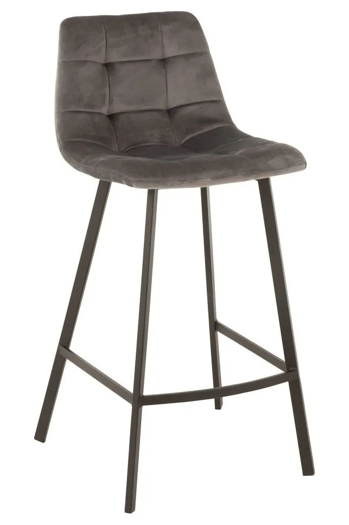 Olivier Bar Stool Gray Textile/Metal