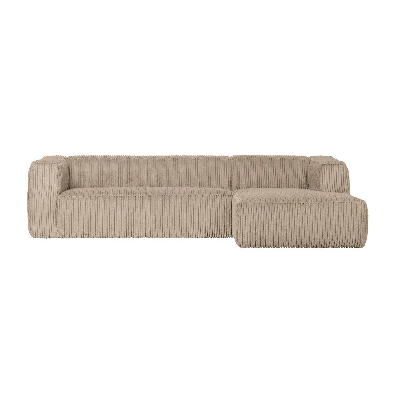 BEAN - 5-Sitzer-Sofa rechts in Samt, Beige L305