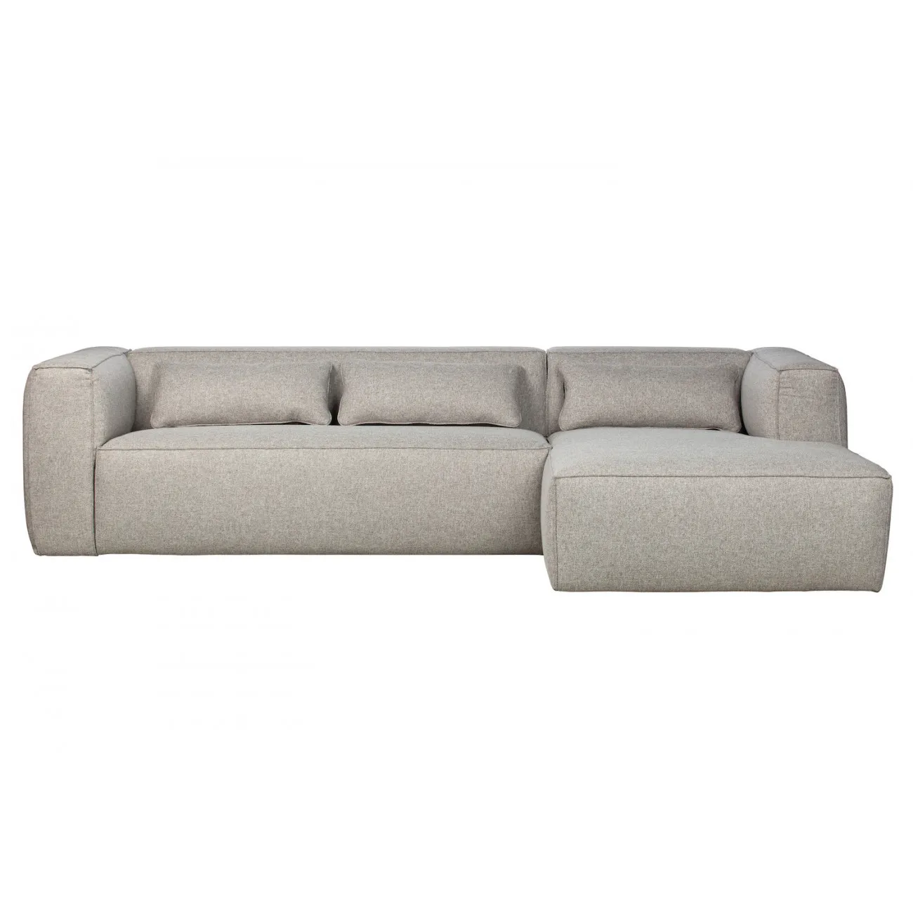 BEAN - 5-sitziges gerades Ecksofa aus Stoff L305, grau