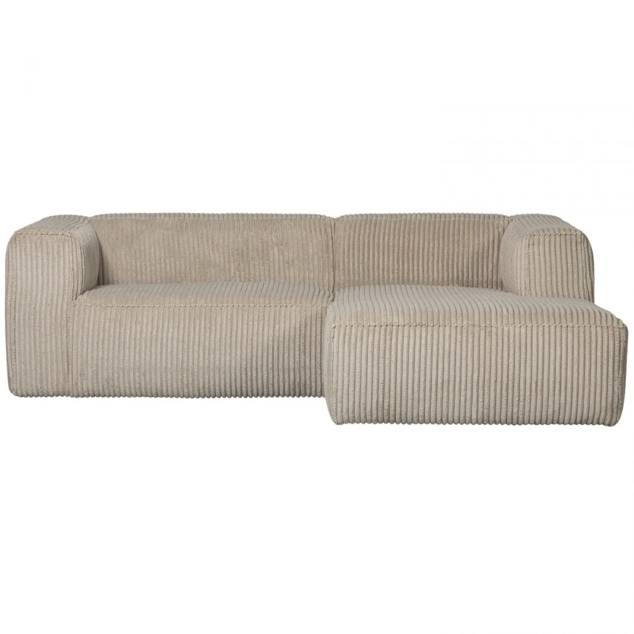 BEAN - 3-Sitzer-Sofa für die rechte Ecke aus Stoff, Creme L 254