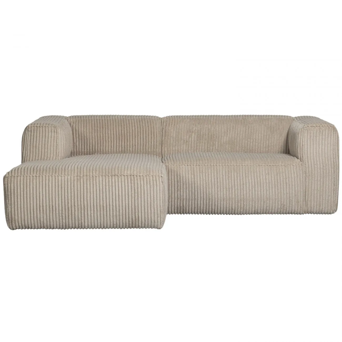 BEAN - Linkes 3-Sitzer-Ecksofa aus Samt, Creme L 254