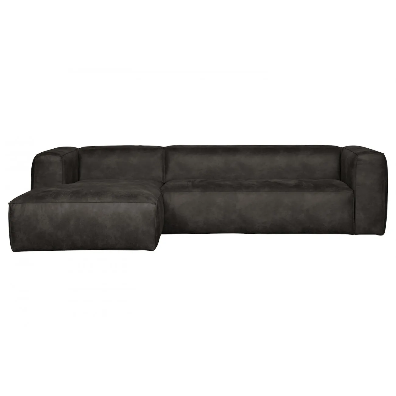 BEAN - Ecksofa links 5-Sitzer eco Leder L305, schwarz