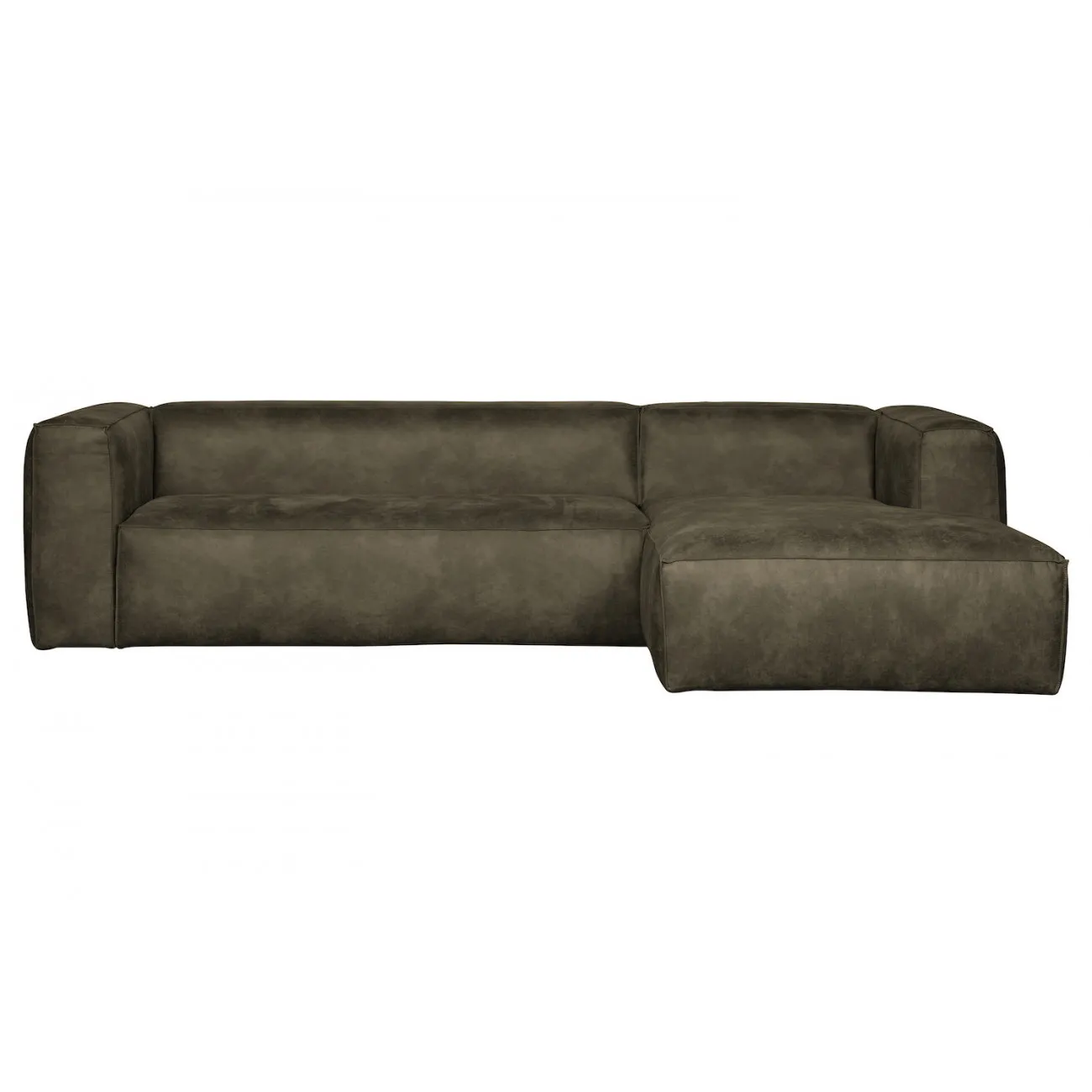BEAN - Ecksofa rechts 5-Sitzer eco Leder L305, khaki