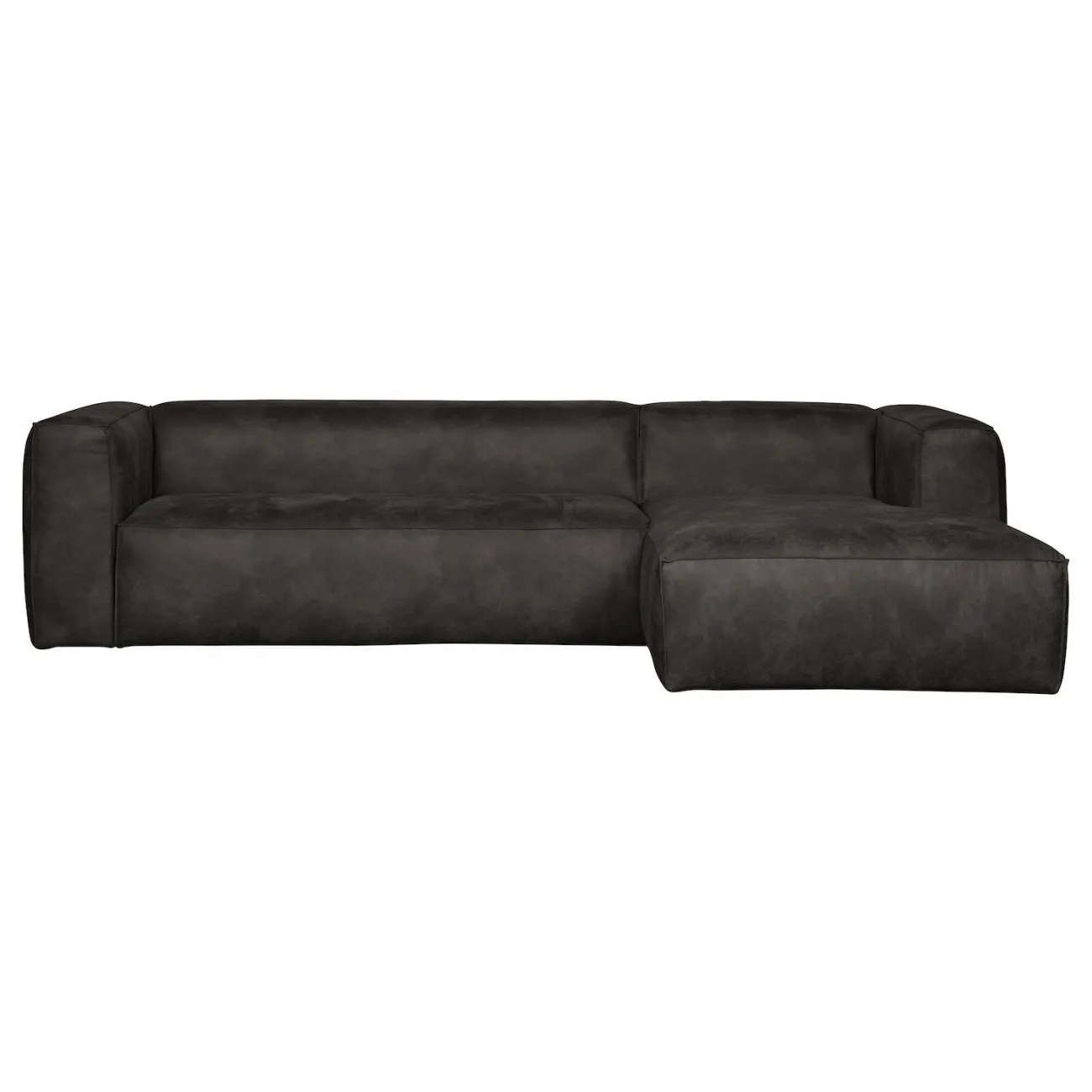 BEAN - Ecksofa rechts 5-Sitzer eco Leder L305, schwarz