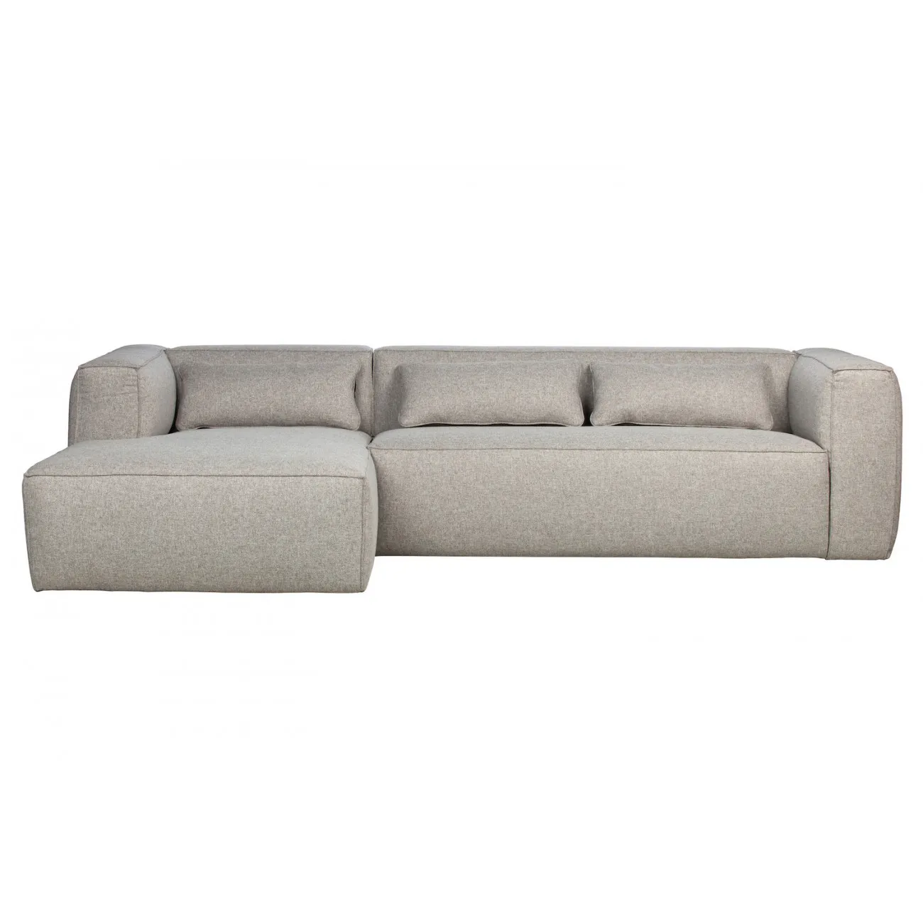 BEAN - Linksseitiges 5-Sitzer-Ecksofa aus Stoff L305, grau