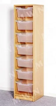 Beistellregal mit 7 hohen Boxen für Garderoben für Kindergarten