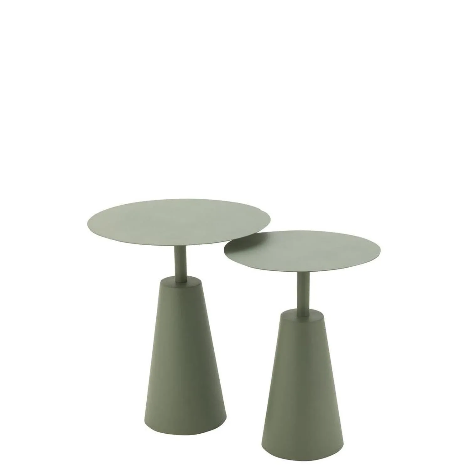 Beistelltisch-Set rund aus Eisen - Iron Green