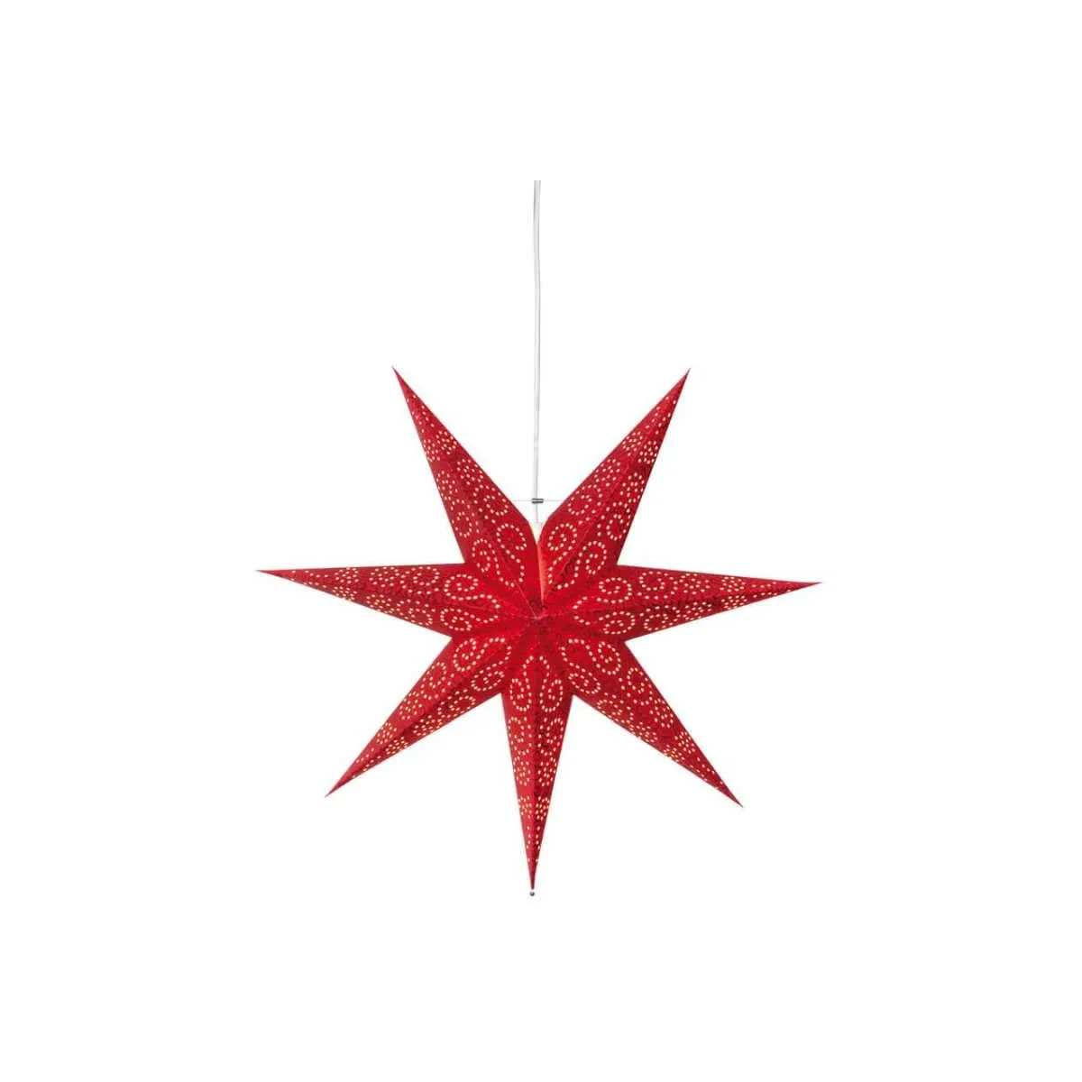 Beleuchteter Weihnachtsstern ANTIQUE rotes Papier Ø=600mm