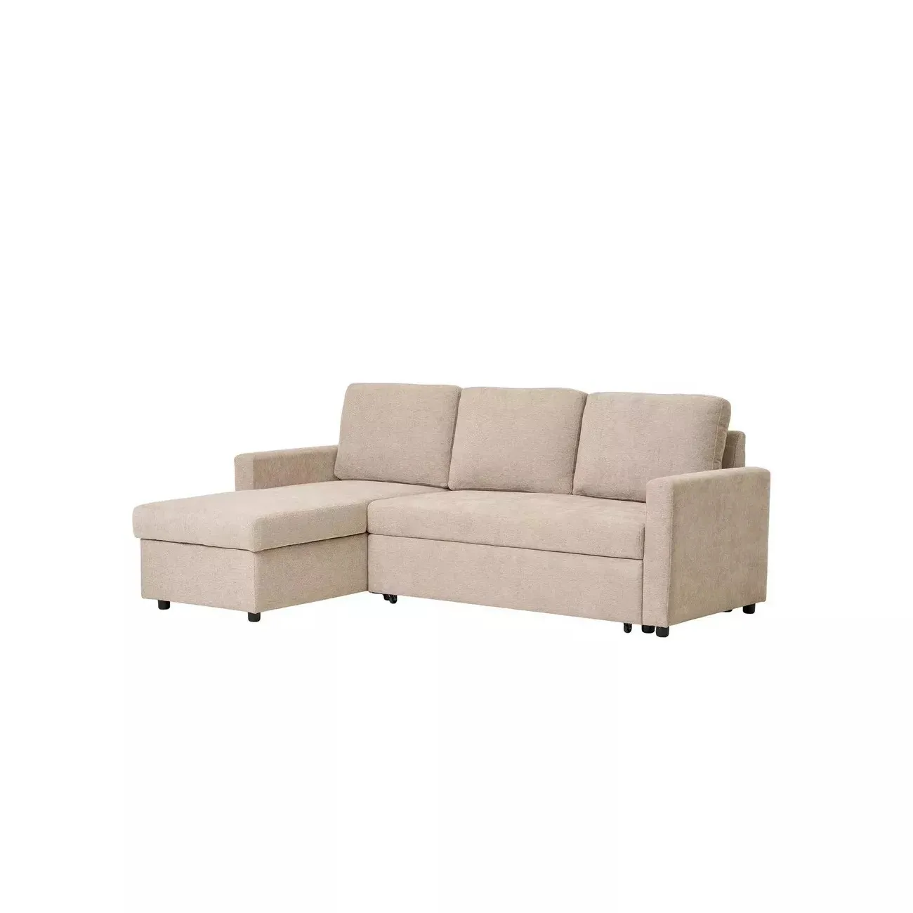 BELFAST - Ecksofa links umwandelbar beige B218