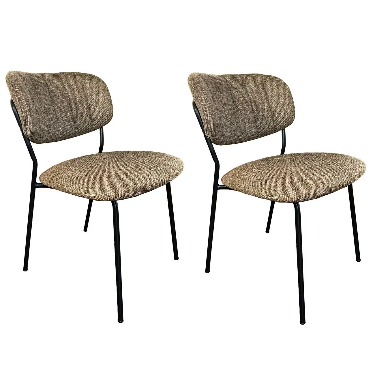 BELLAGIO - 2 Esszimmerstühle Stoff braun