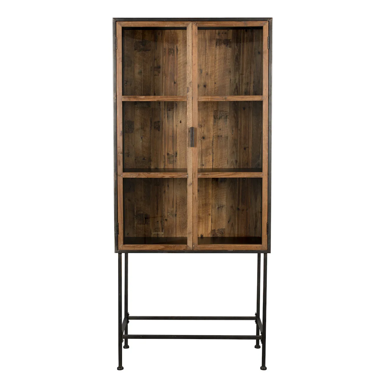 BERLIN - Glasschrank aus Holz und Metall, schwarz