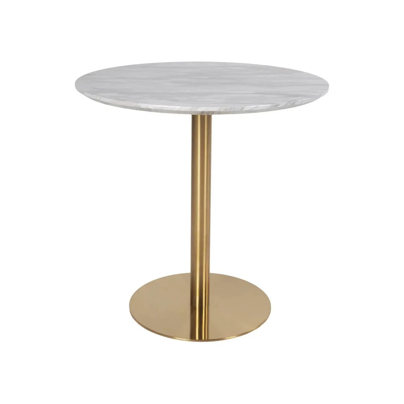 BOLZANO - Runder Esstisch in Marmoroptik mit vergoldetem Fuß D90