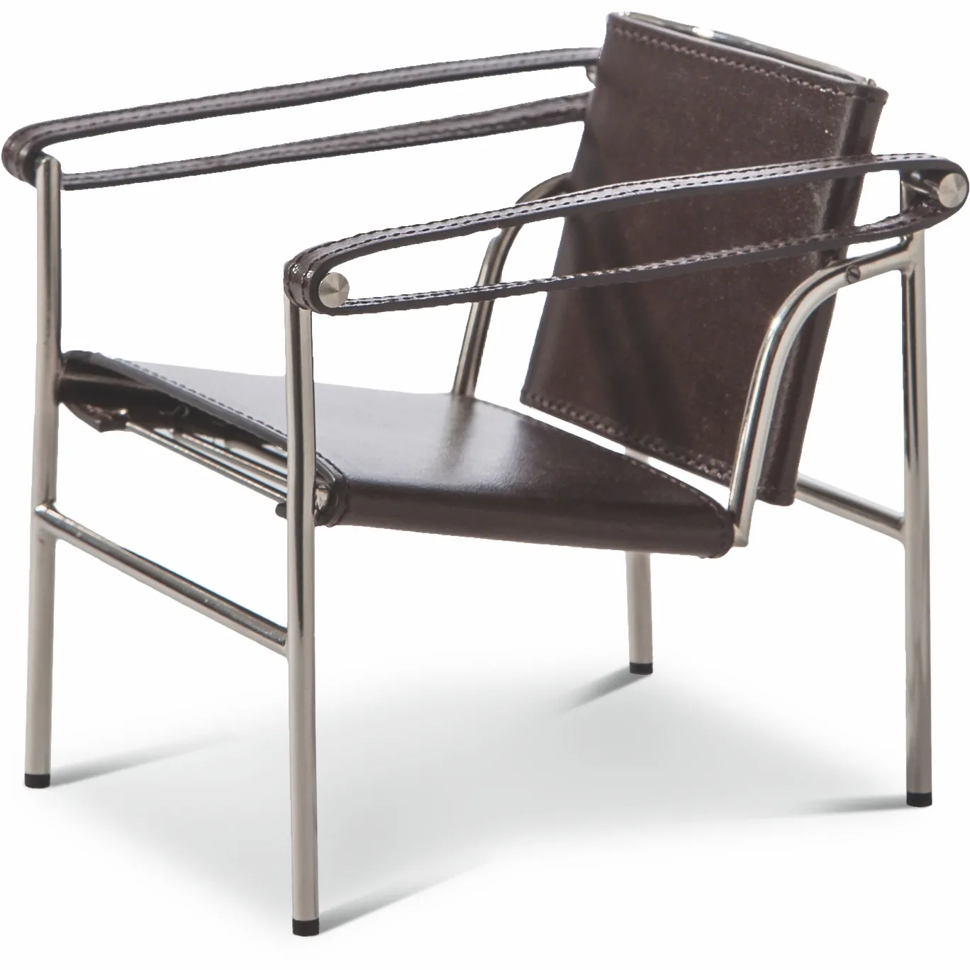 Cassina Sessel 1 Fauteuil Dossier Basculant (Leder / Chrom)