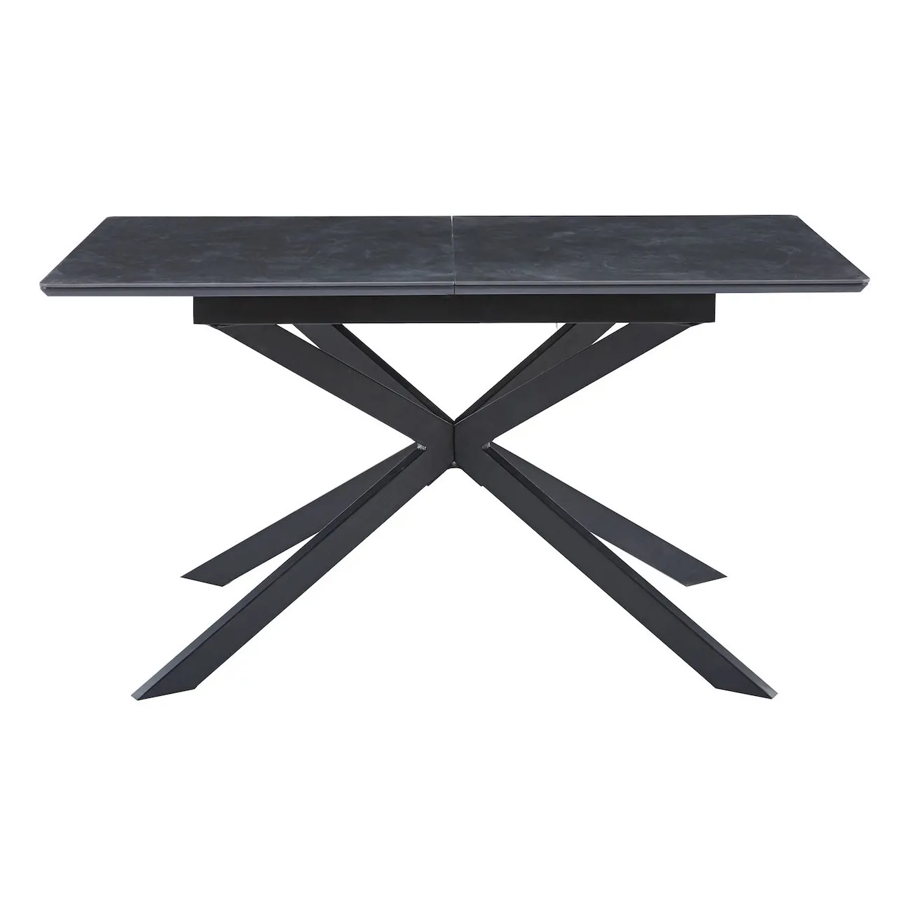 CERAMICA - Ausziehbarer Esstisch mit Keramikfinish schwarz L140