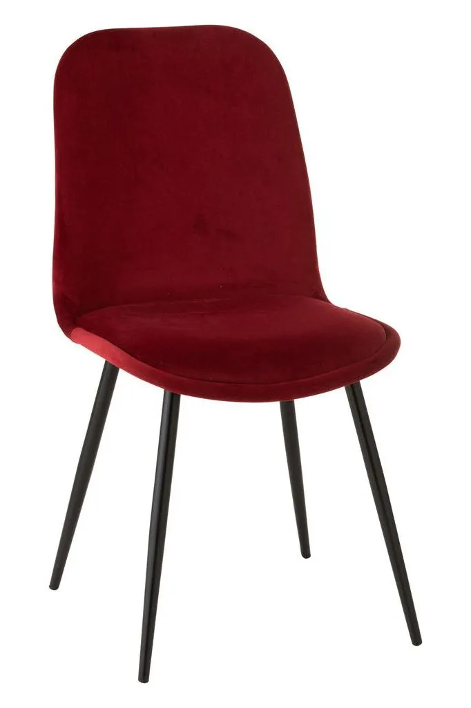 Claire Chair Metal/Burgundy Textile
