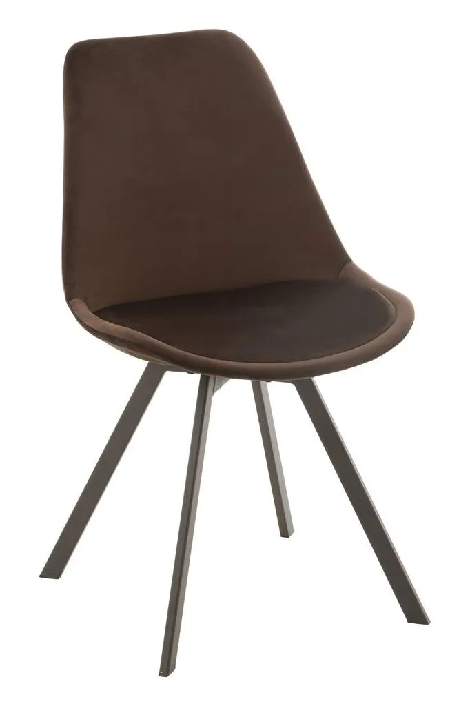 Hélène Chair Metal/Dark Brown Textile