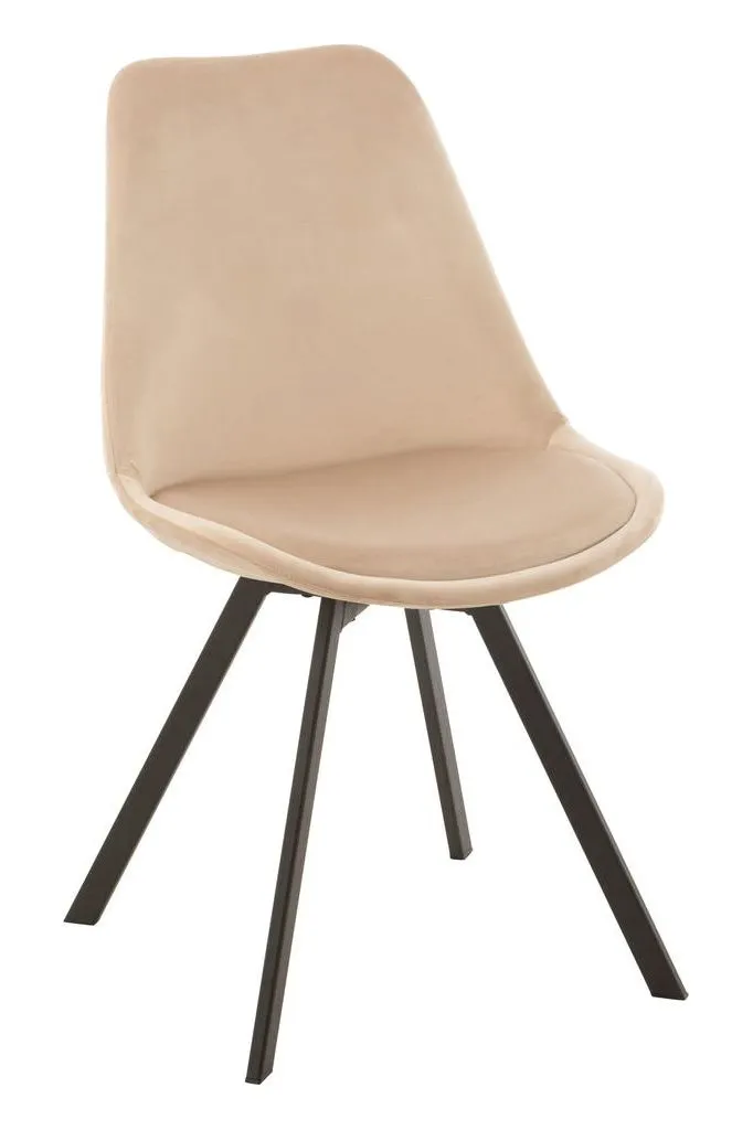 Hélène Chair Metal/Beige Textile