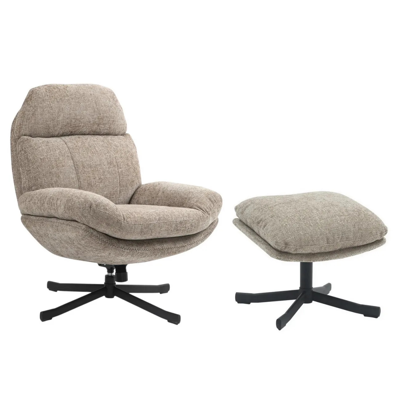 CHILL - Sessel und Fußstütze Stoff Sand