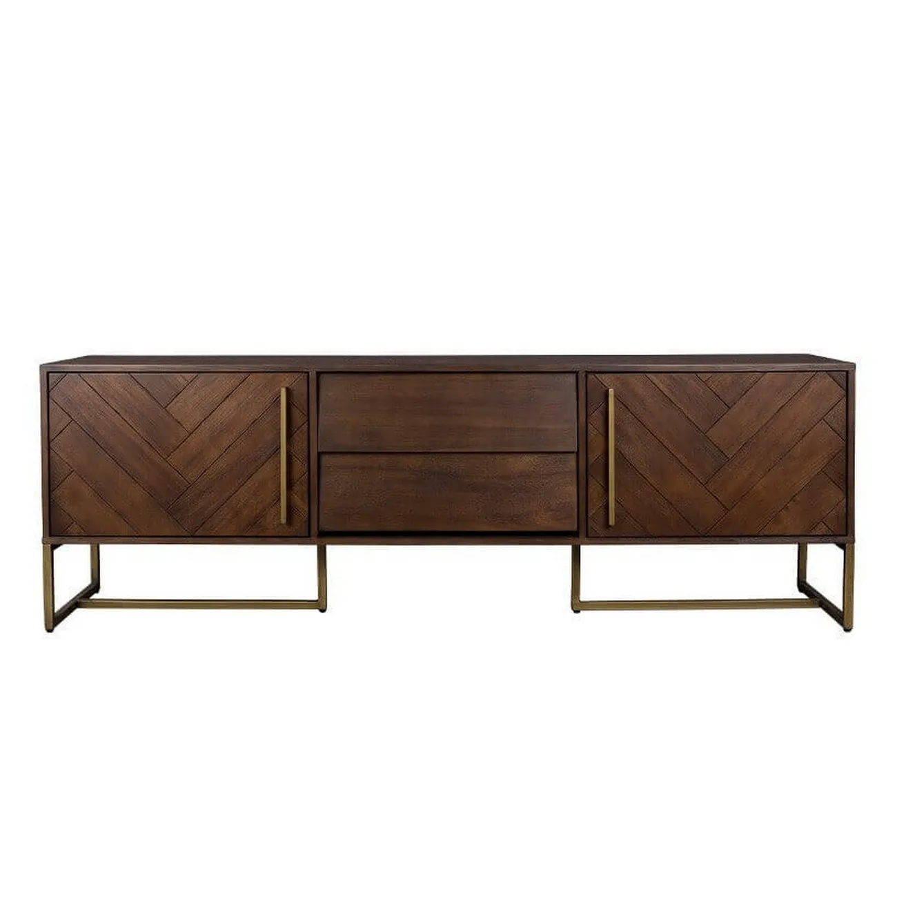 CLASS LOW - TV-Möbel aus Holz und Messing