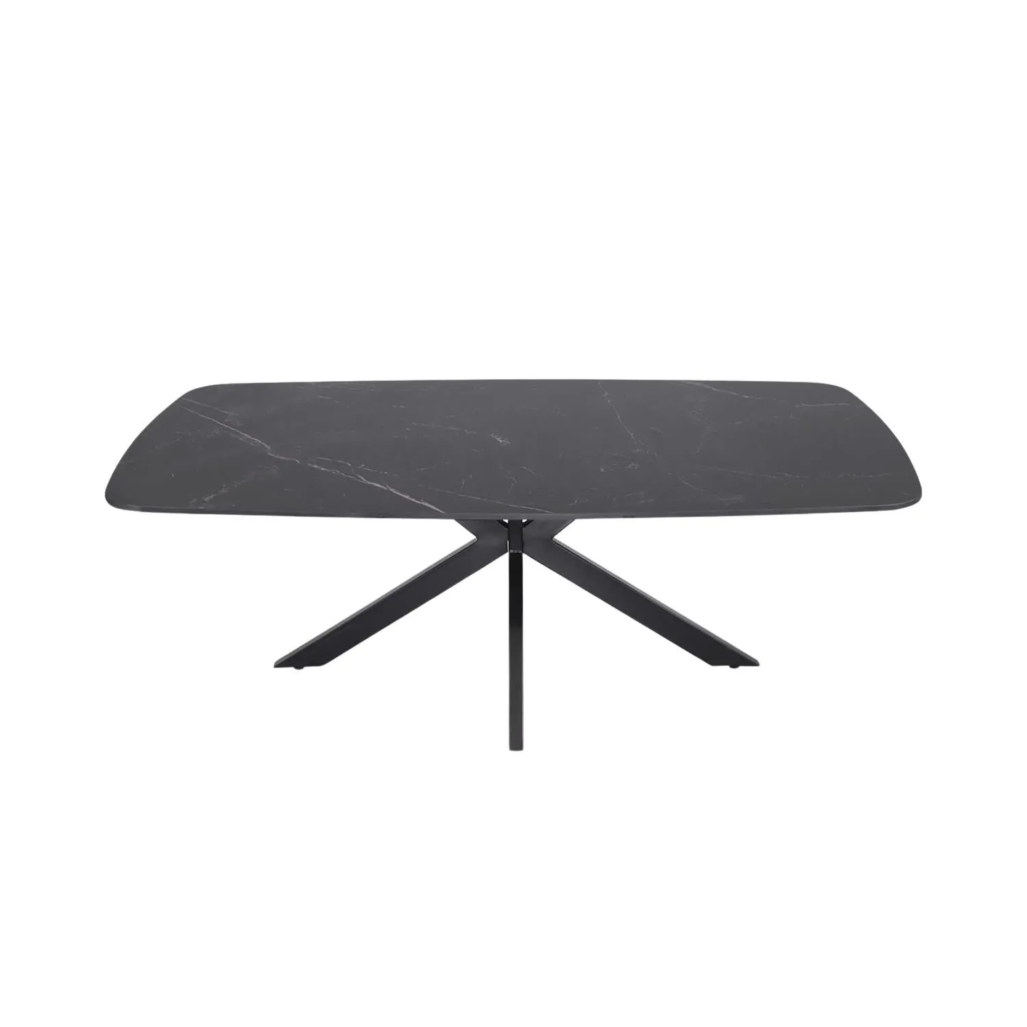 Couchtisch Apollo 130cm Oval mit Steinplatte - Schwarz