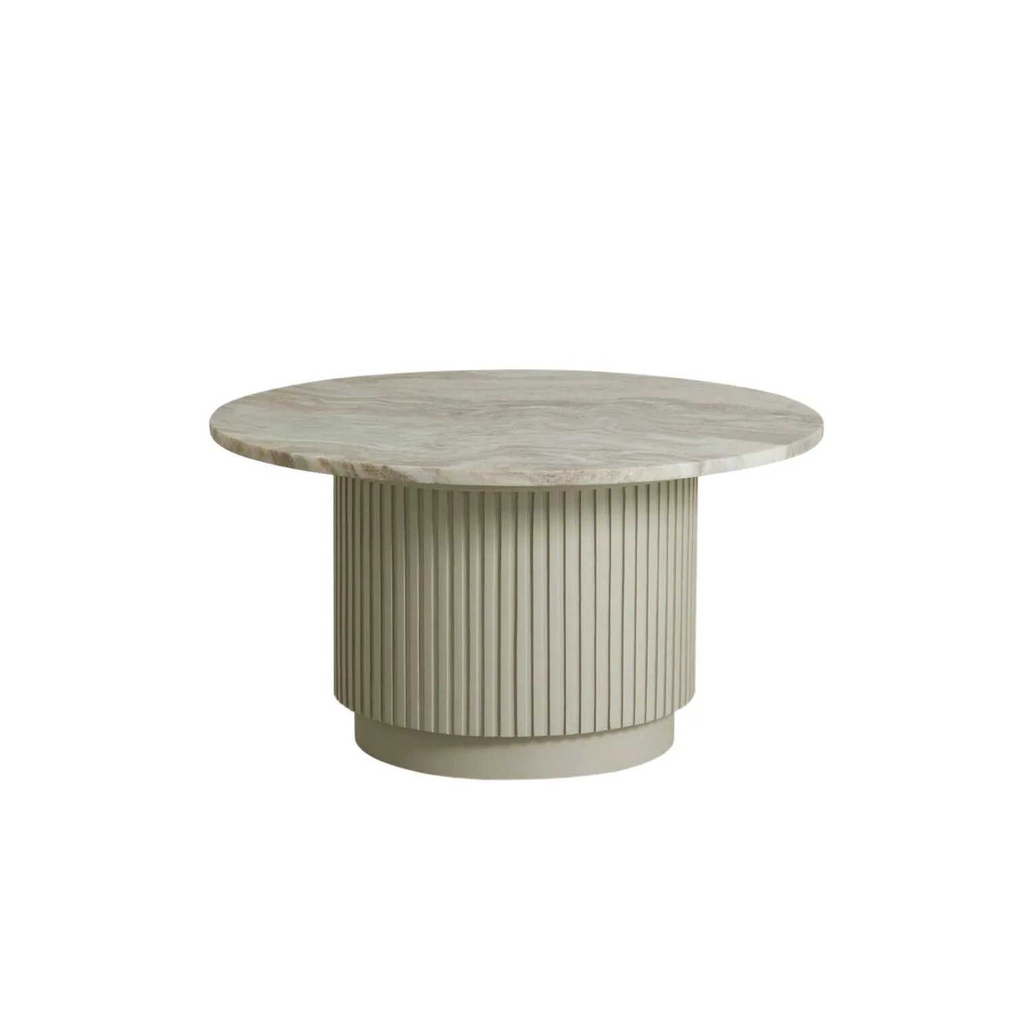 Couchtisch ERIE 75cm aus Marmor - Elfenbeinfarben