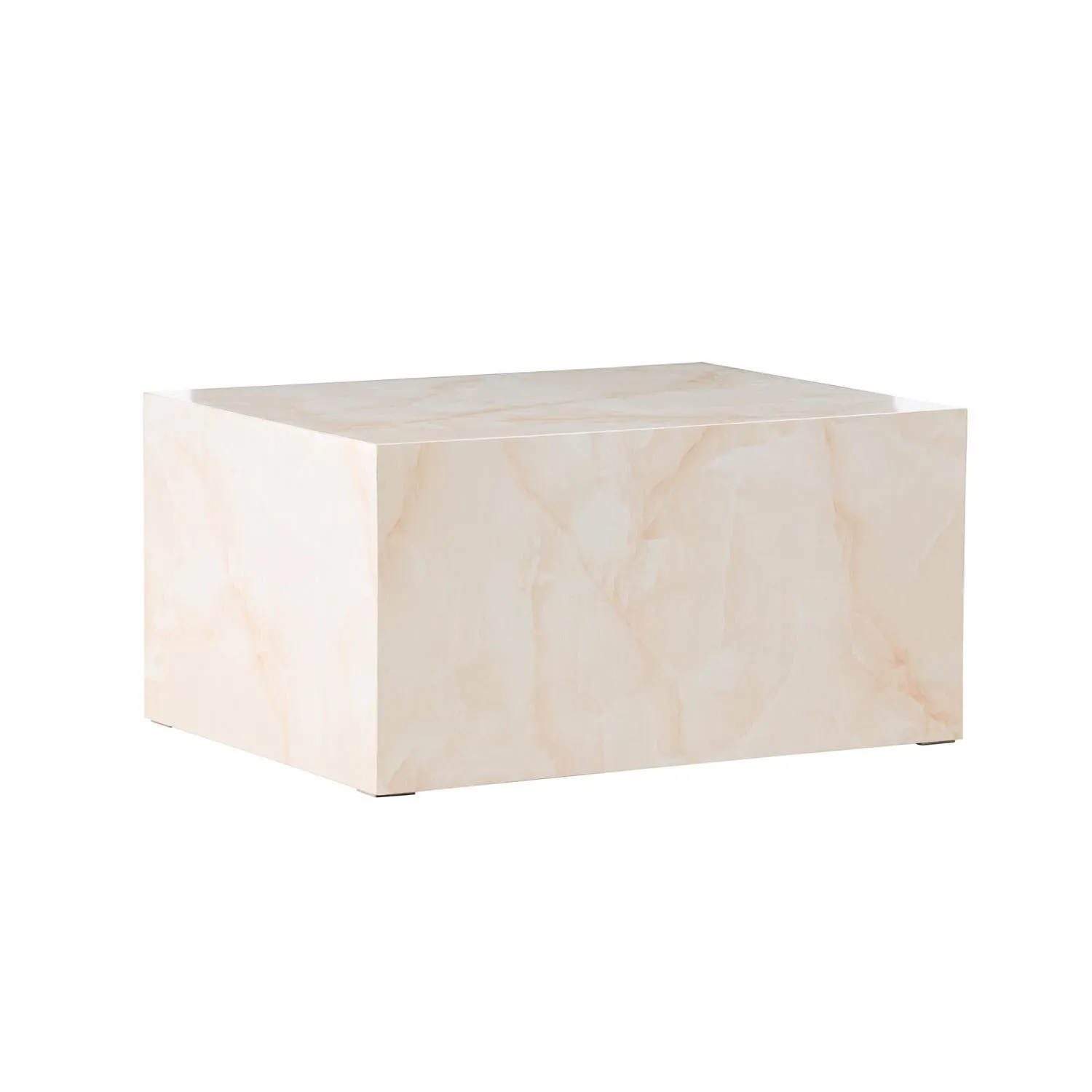 Couchtisch York 80*60cm in Marmoroptik - Hellgelb