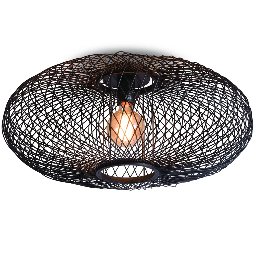 Deckenleuchte "Congo" Bambus schwarz