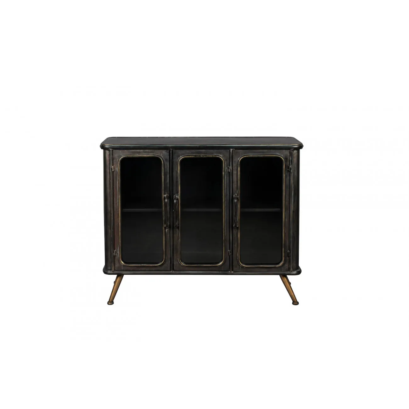 DENZA - Industrielles Sideboard aus schwarzem, gealtertem Stahl