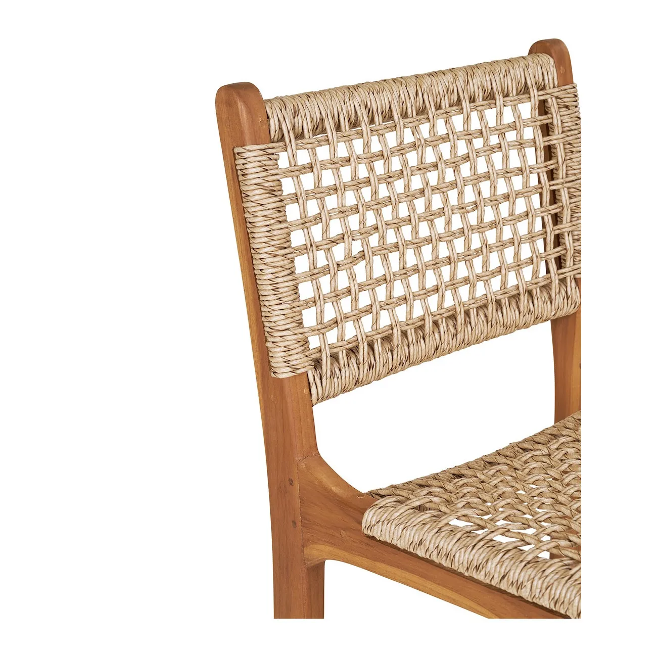 DERBY - Gartenhocker aus Teakholz und Rattan